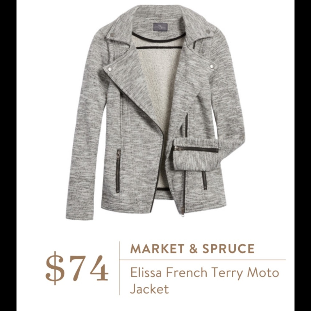 Market and Spruce gray moto jacket